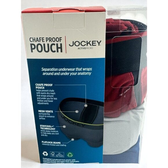 Jockey ActiveMicro Chafe Proof Pouch Boxer Briefs 3-Pack Microfiber NEW Large - Picture 5 of 9